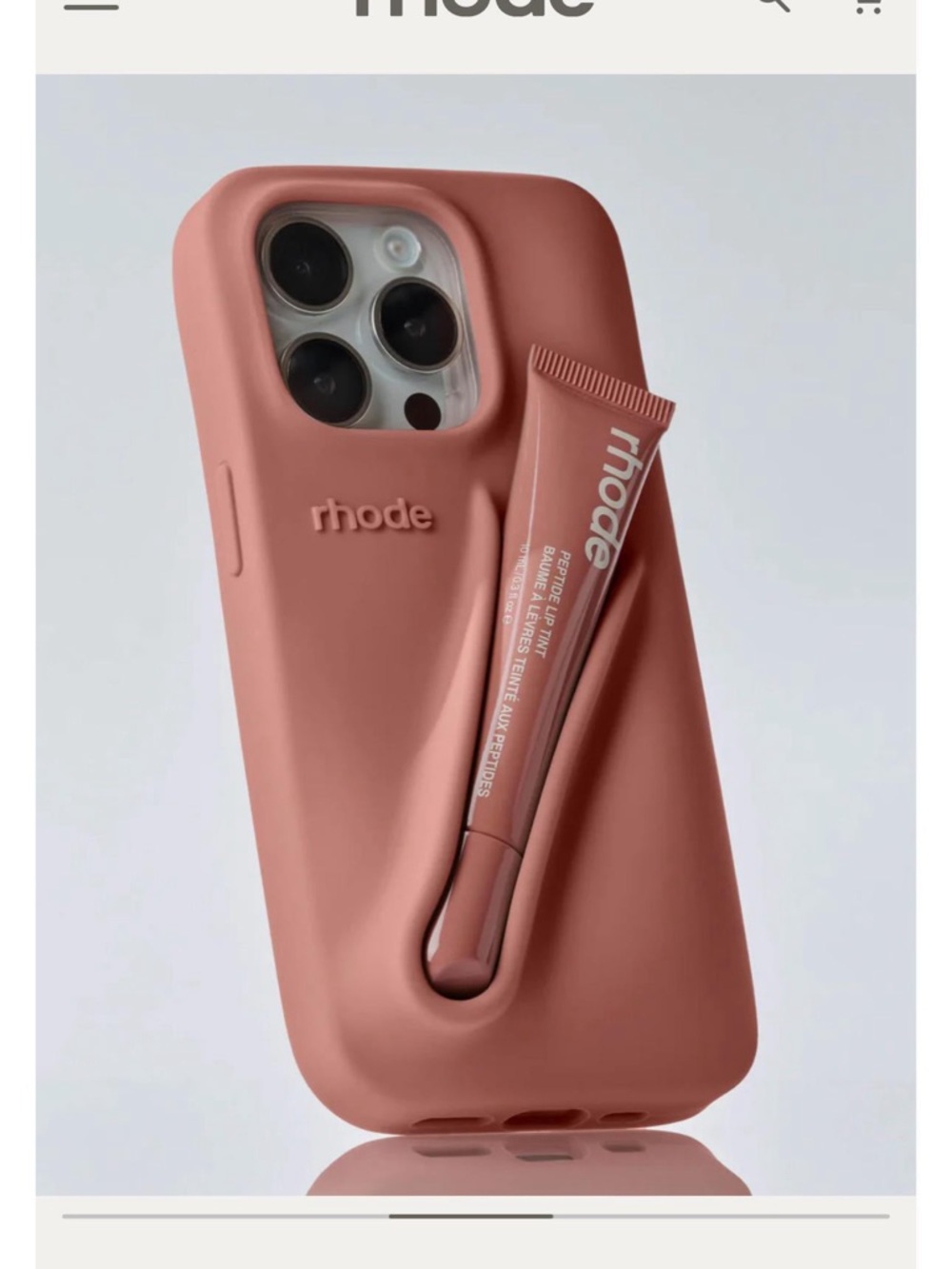 Rhode Matte Silicone iPhone Case with Lipstick Holder - Toast iPhone 15 Pro Max